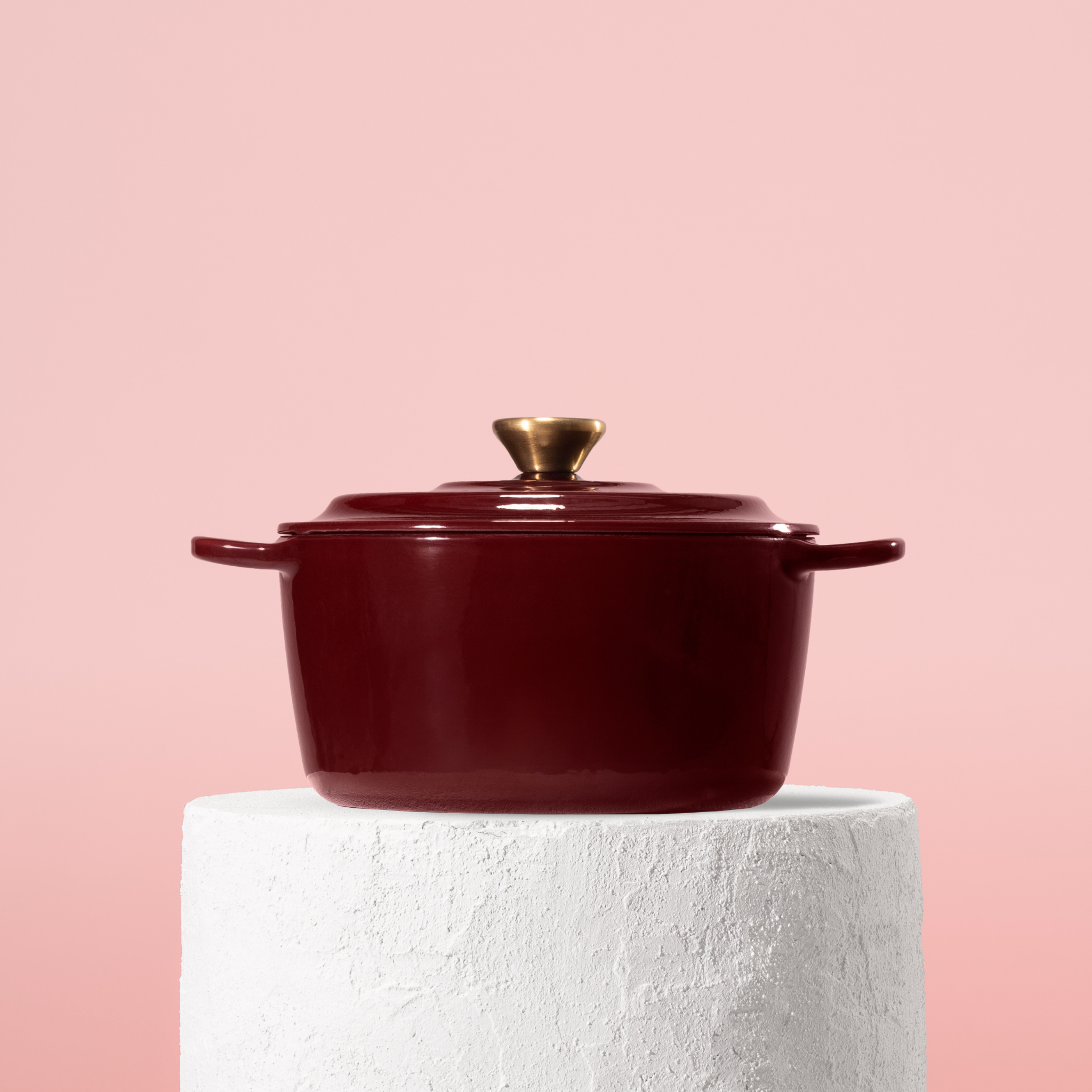 Profesionální hrnec z litiny, 22 cm, smaltovaná úprava pro snadné čištění. Vhodný na všechny typy sporáků. Barva: červená.