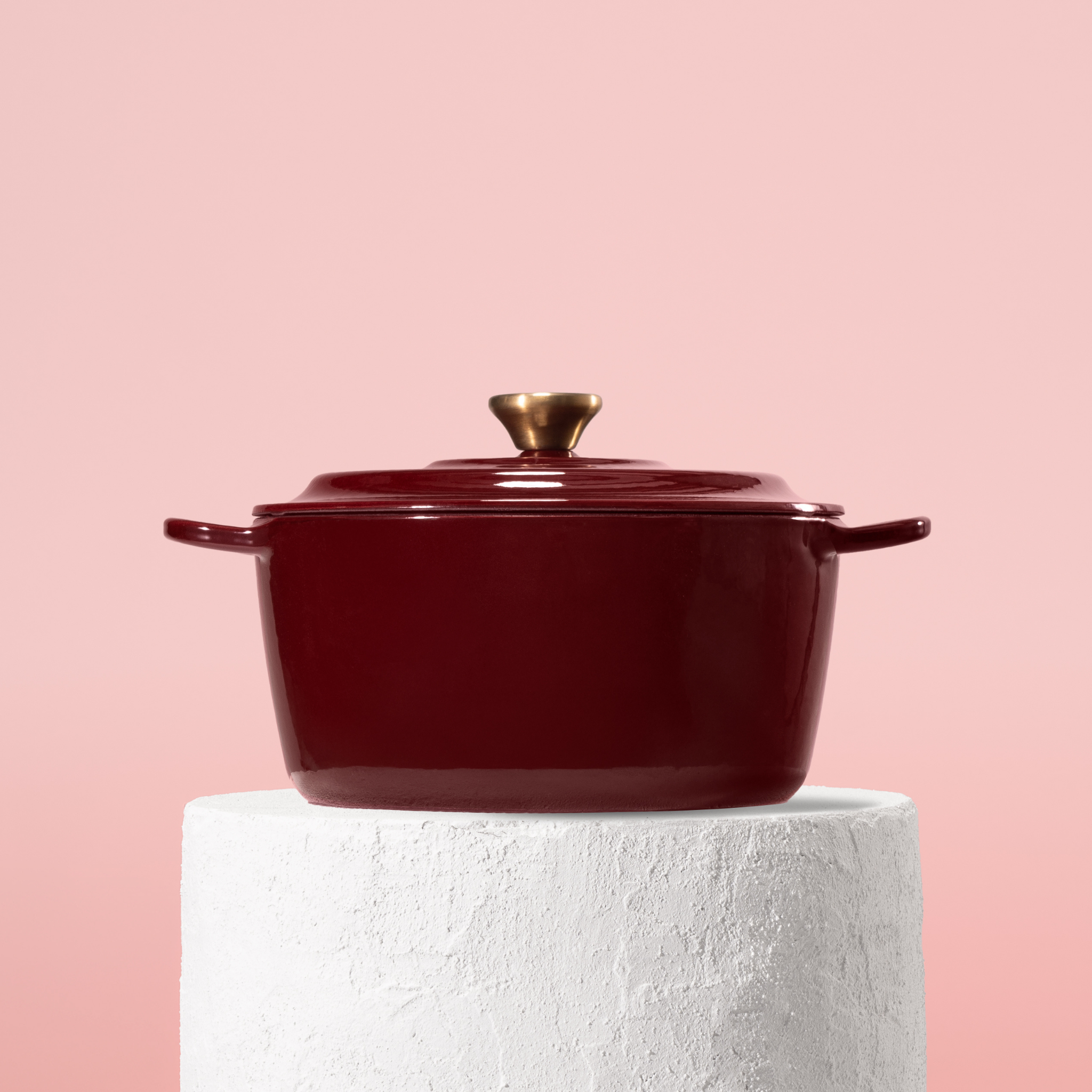 Profesionální hrnec z litiny, 24 cm, smaltovaná úprava pro snadné čištění. Vhodný na všechny typy sporáků. Barva: červená.