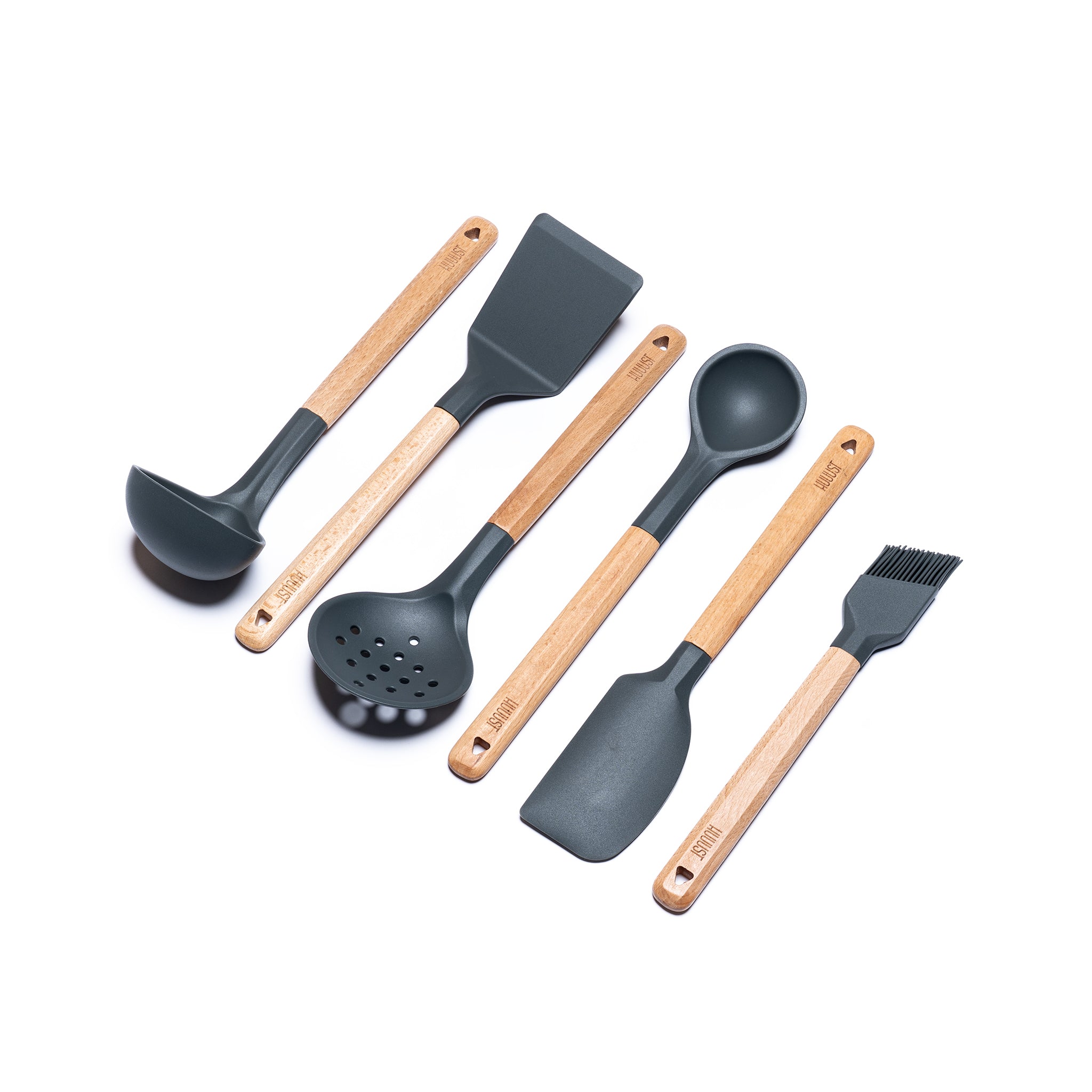 Sada kuchyňského náčiní HUUUST – silikon a dřevo v dokonalé kombinaci